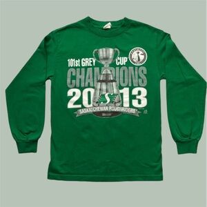 Roughriders 2013 Grey Cup Champs Long Sleeve Men’s Small Green